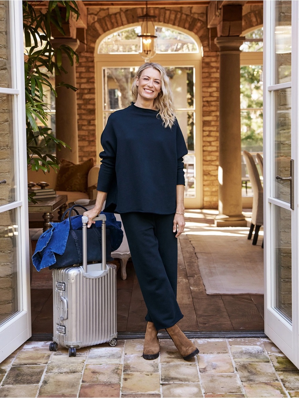 Frank & Eileen Aspen Travel Set Catherine 24” Pants and Effie Capelet Top XS